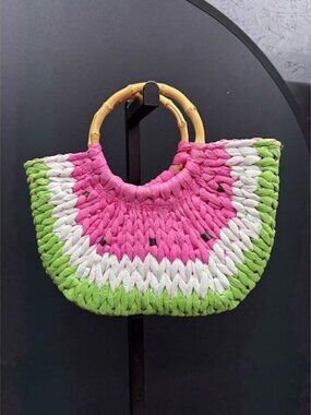Watermelon Straw Beach Bag Purse